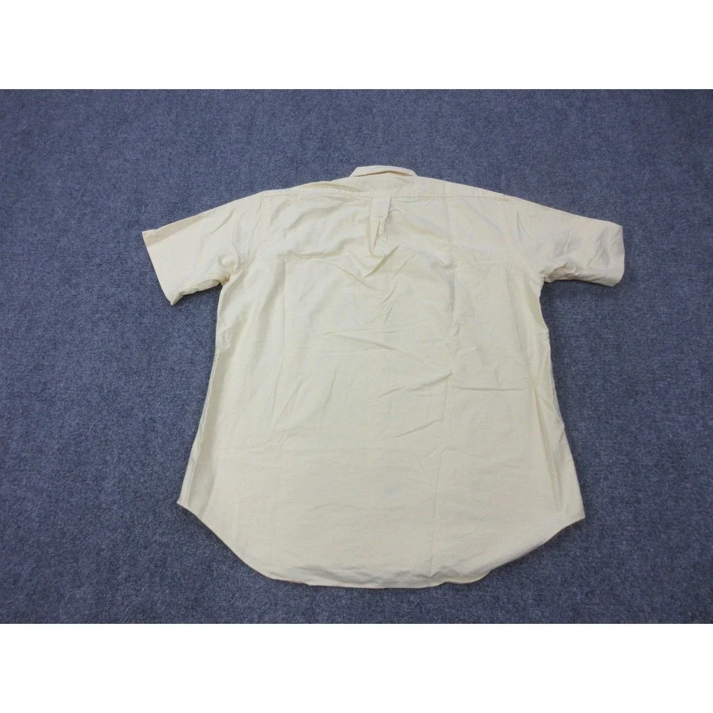 Vintage‎ Ralph Lauren Shirt Mens Medium Yellow Blake Cotton Short Sleeve Button